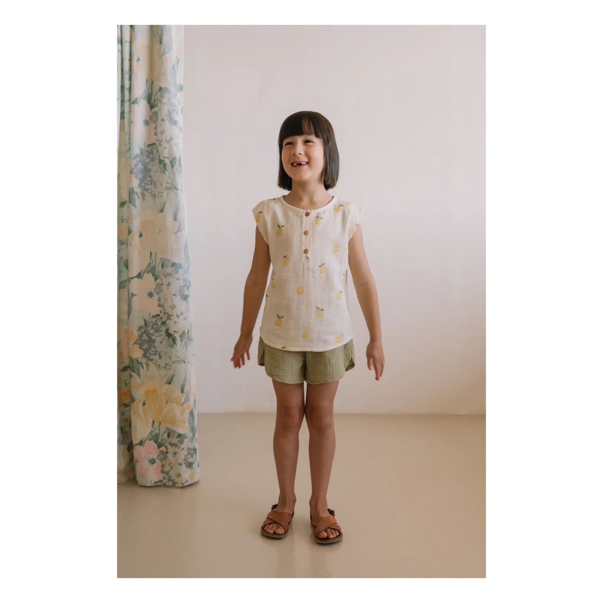 Studio Bohème - Georgette Waffle Shorts Organic Cotton Gauze | Light khaki
