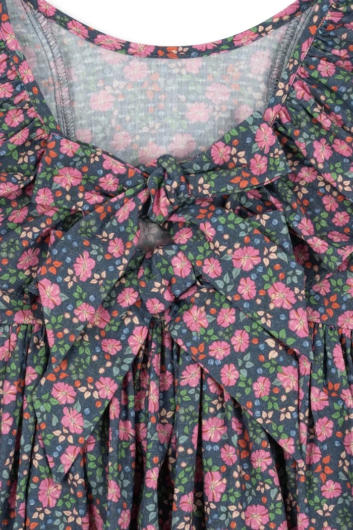 Konges Sløjd CIANNA LS BOW DRESS GOTS Çocuk Pamuk Elbise