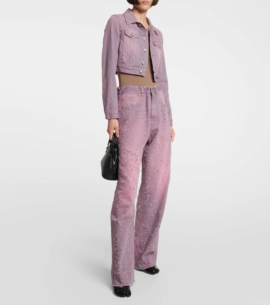 MM6 Maison Margiela - Cropped denim jacket
