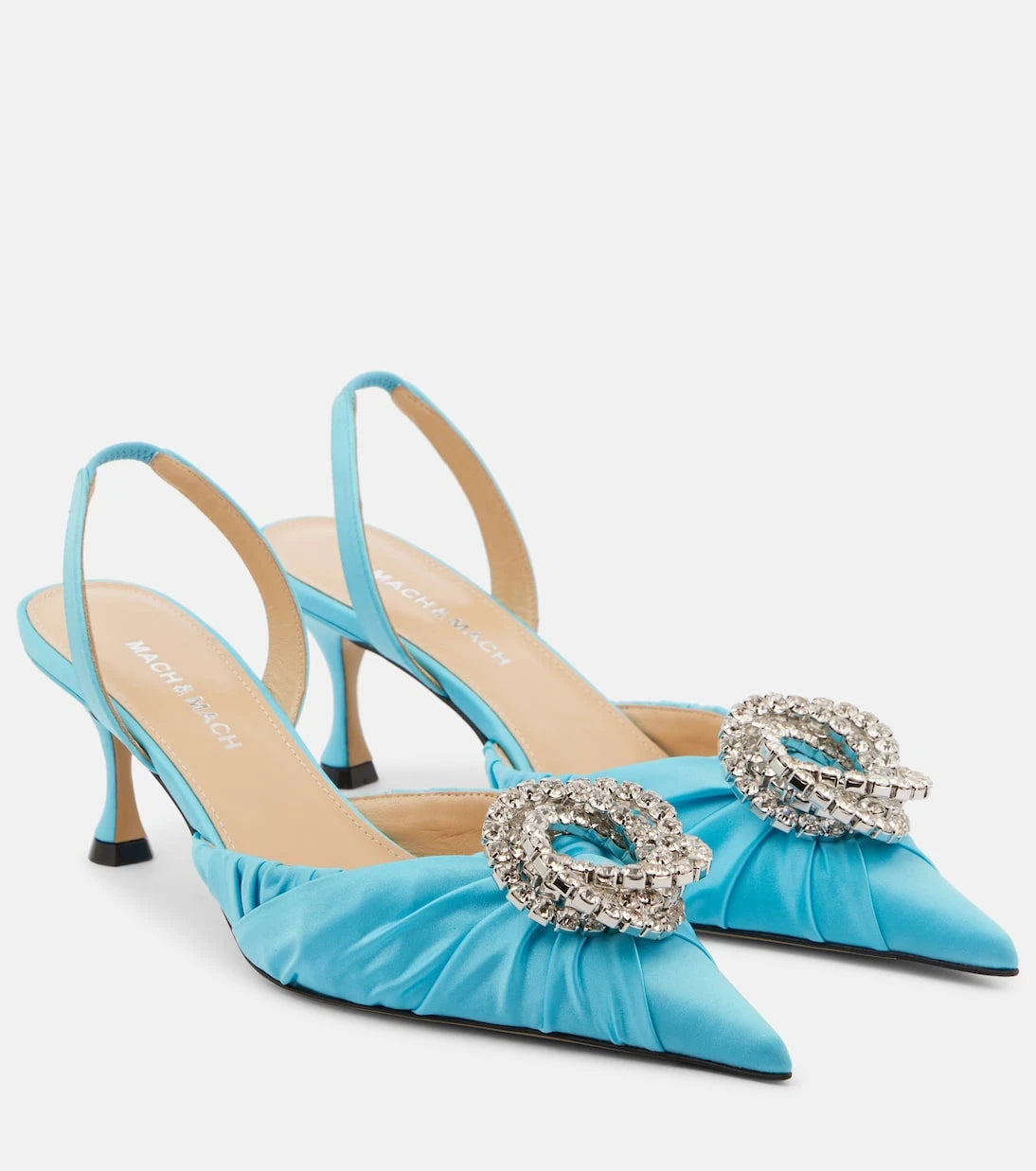 Mach & Mach - Galaxy 65 satin slingback pumps