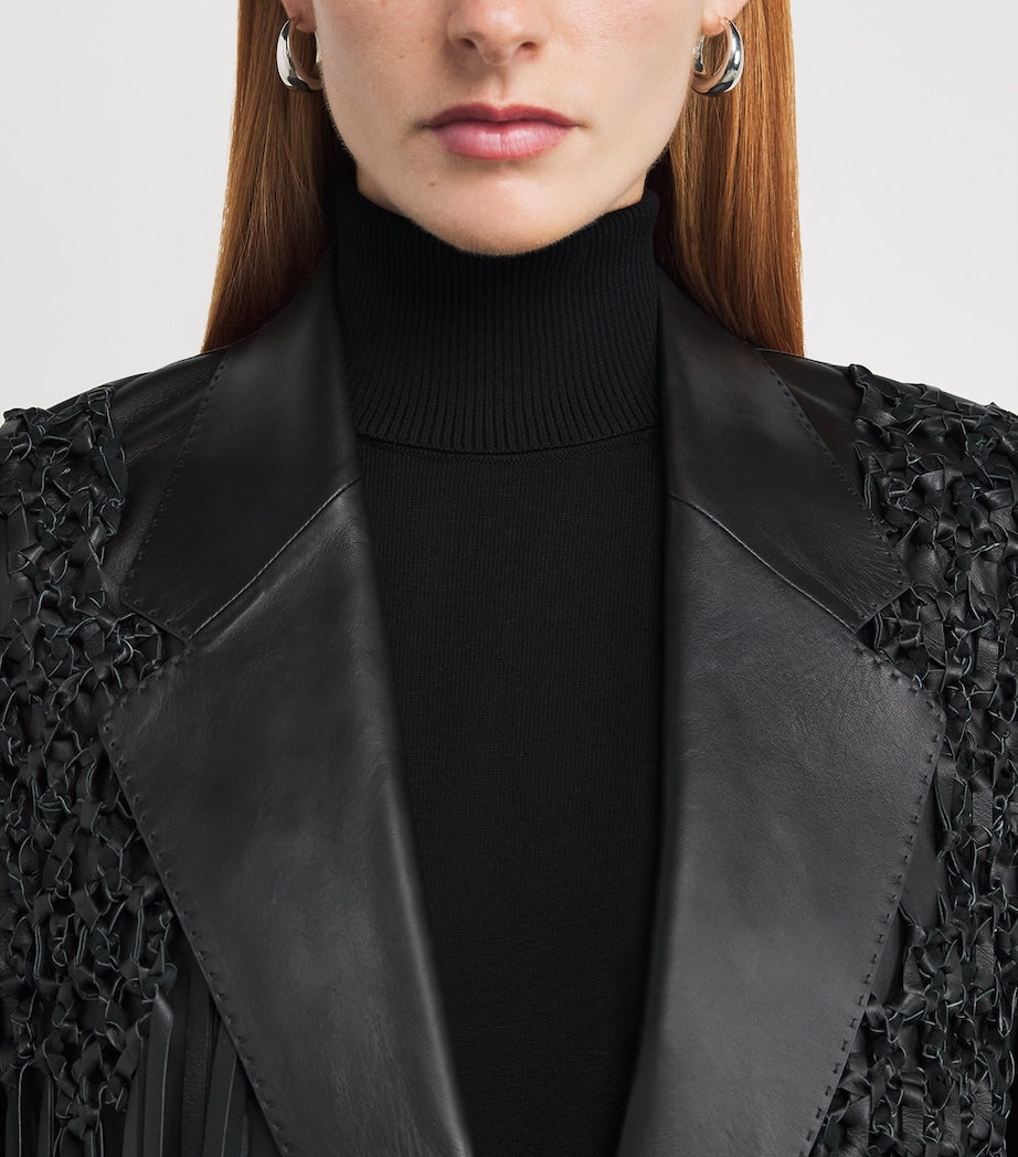 Lambskin Fringe Blazer