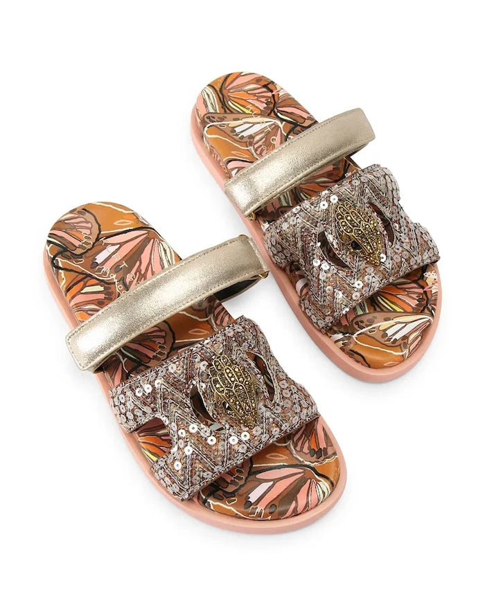 Kurt Geiger London kadın düz taban Eagle Cut Out Sandalet
