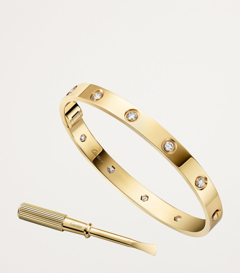 Yellow Gold and Diamond LOVE Bracelet