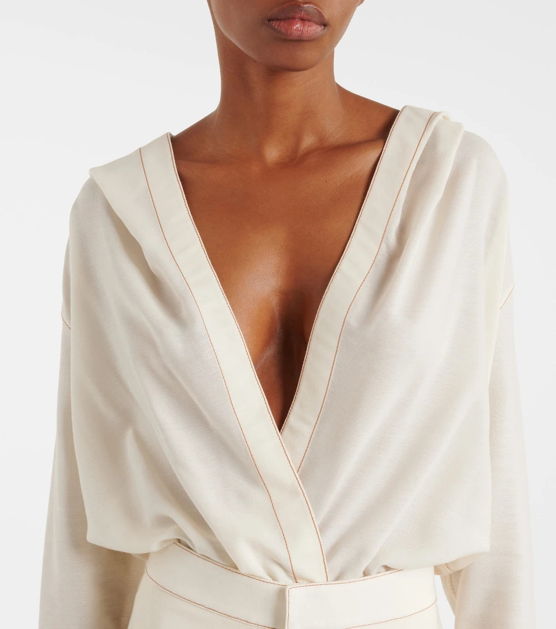 Alaïa - Hooded wool-blend bodysuit