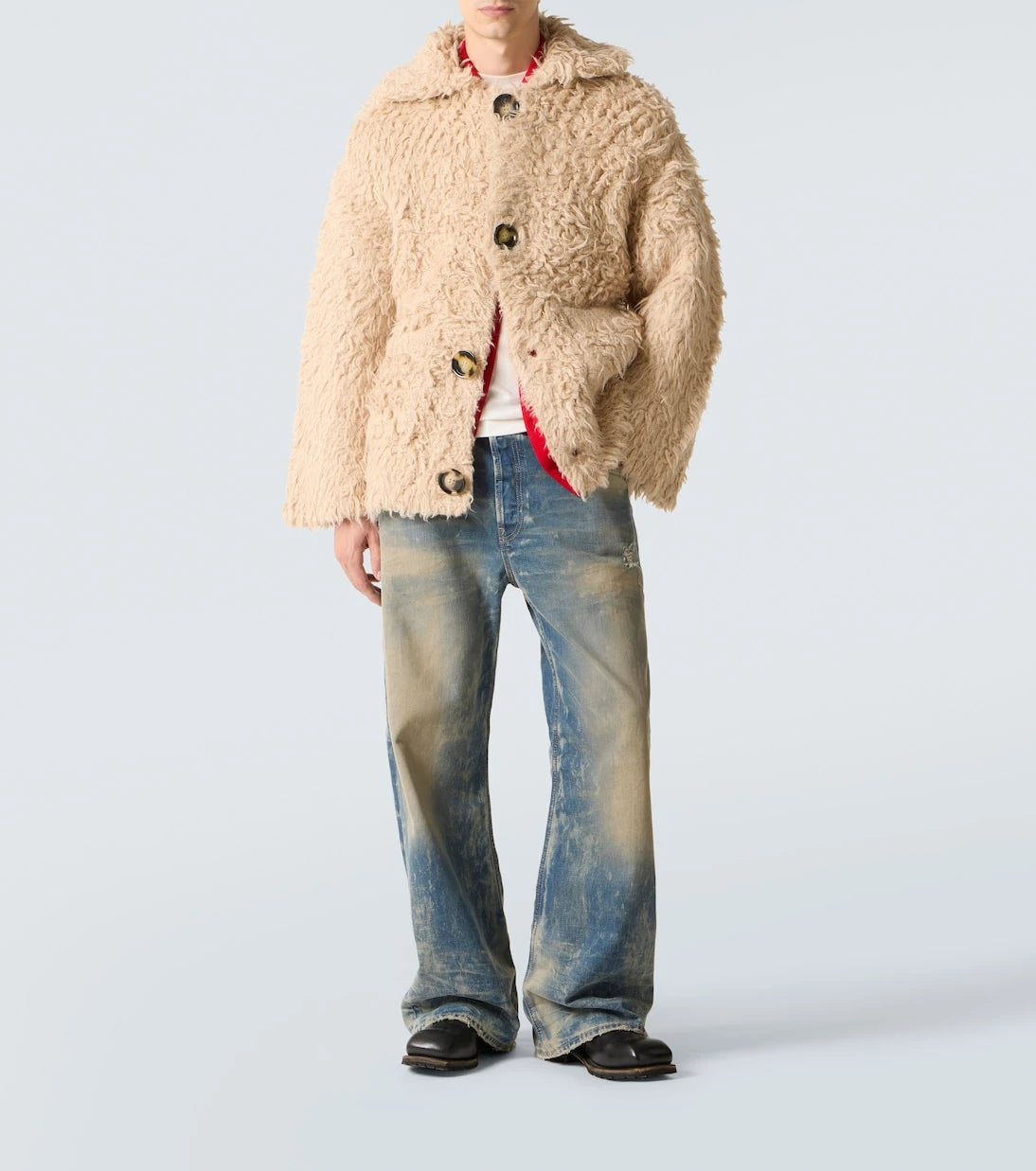 Acne Studios - جينز واسع الساق بتصميم بالٍ 2021