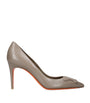 Grey Leather Sibille Pumps 85