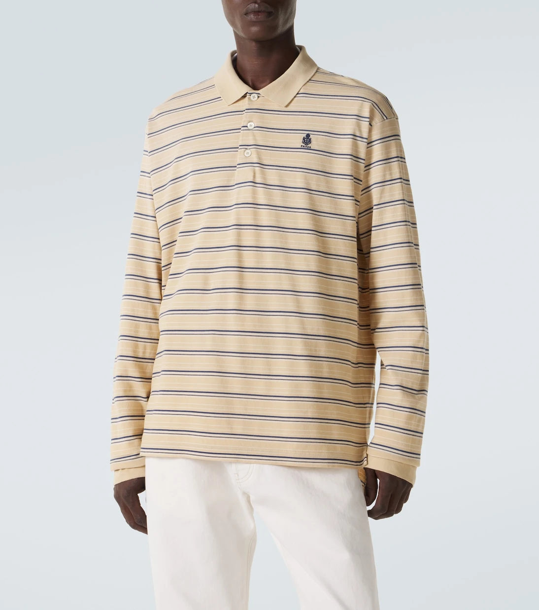 Prada - Striped cotton piqué polo shirt