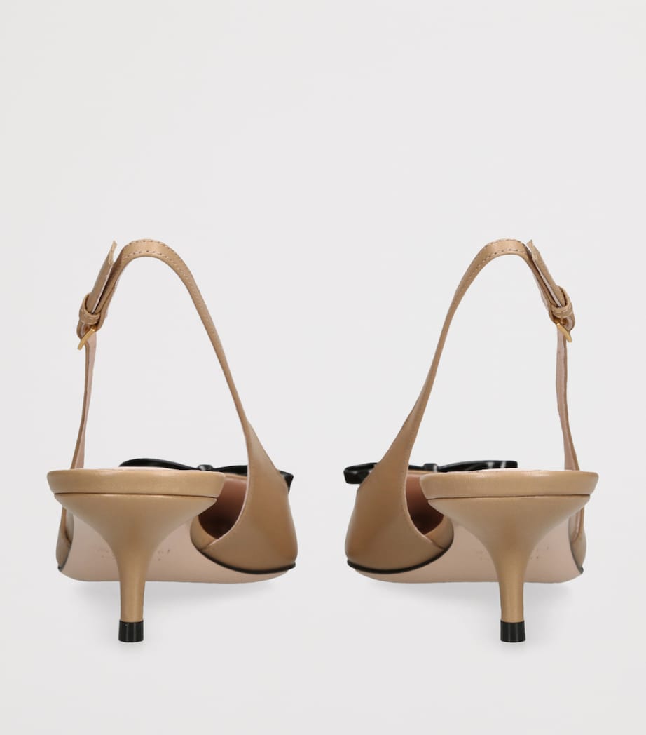 Valentino Garavani Beige Leather Bepointy Slingback Heels 45