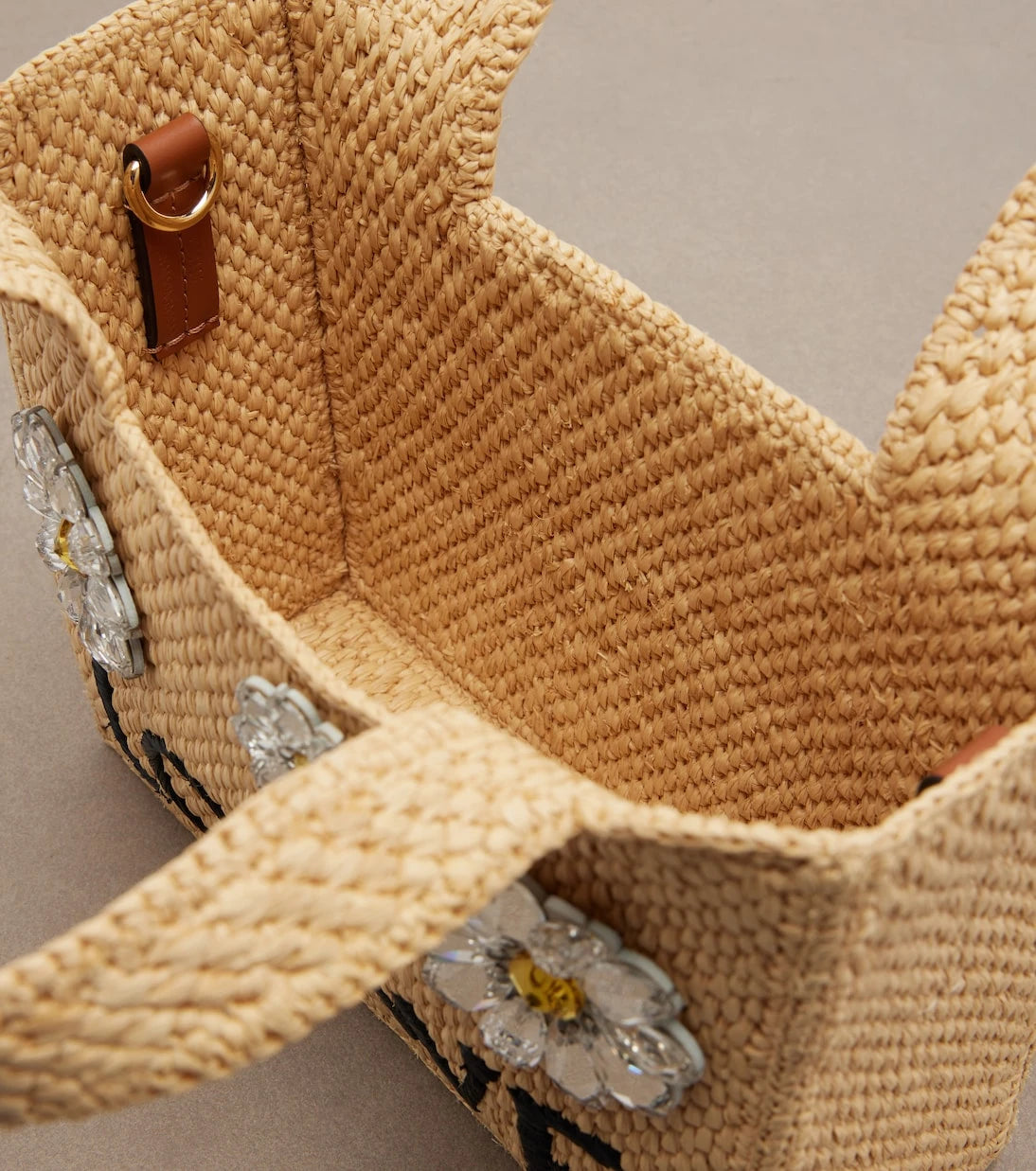 Loewe - Paula's Ibiza embellished raffia top-handle bag