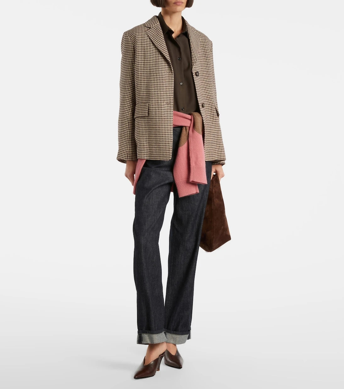 'S Max Mara - بليزر Gita من الكتان بنقشة الكاروهات