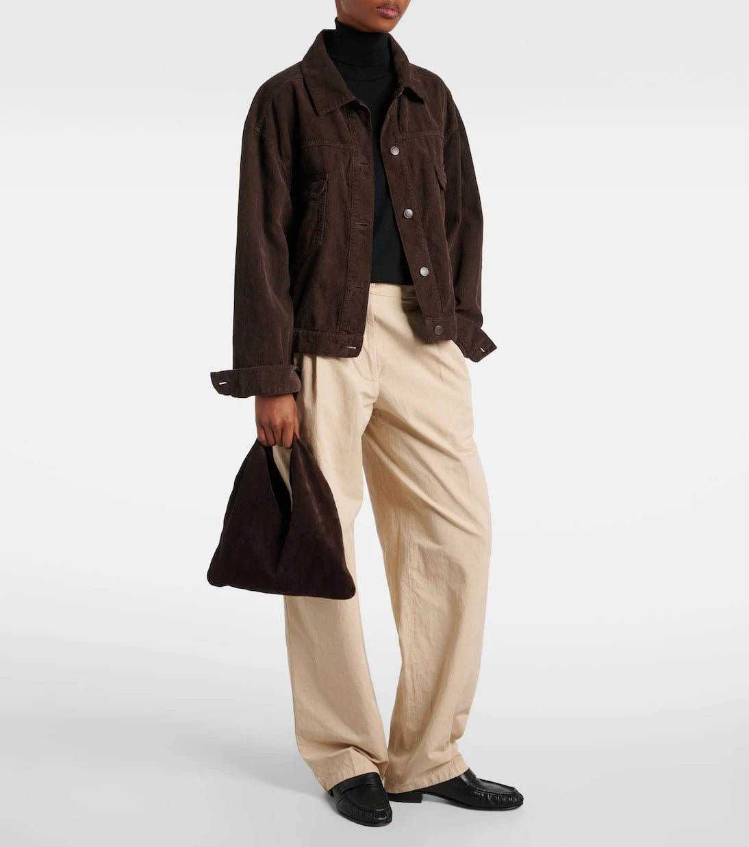 The Row - Bindle Small suede tote bag