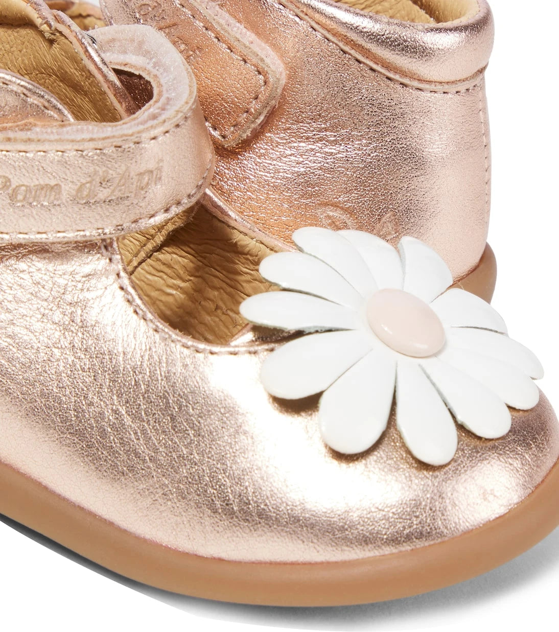 Pom d'Api - Baby Stand-Up Daisy metallic leather sandals