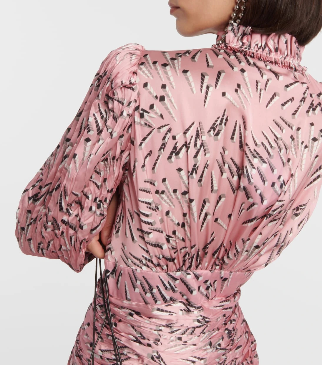 Rabanne - Printed ruched minidress
