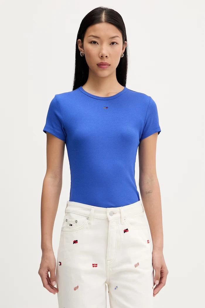 Tommy Jeans тениска basic дамска от памук с еластан