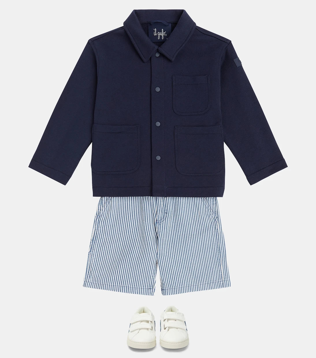 Il Gufo - Striped cotton and linen Bermuda shorts