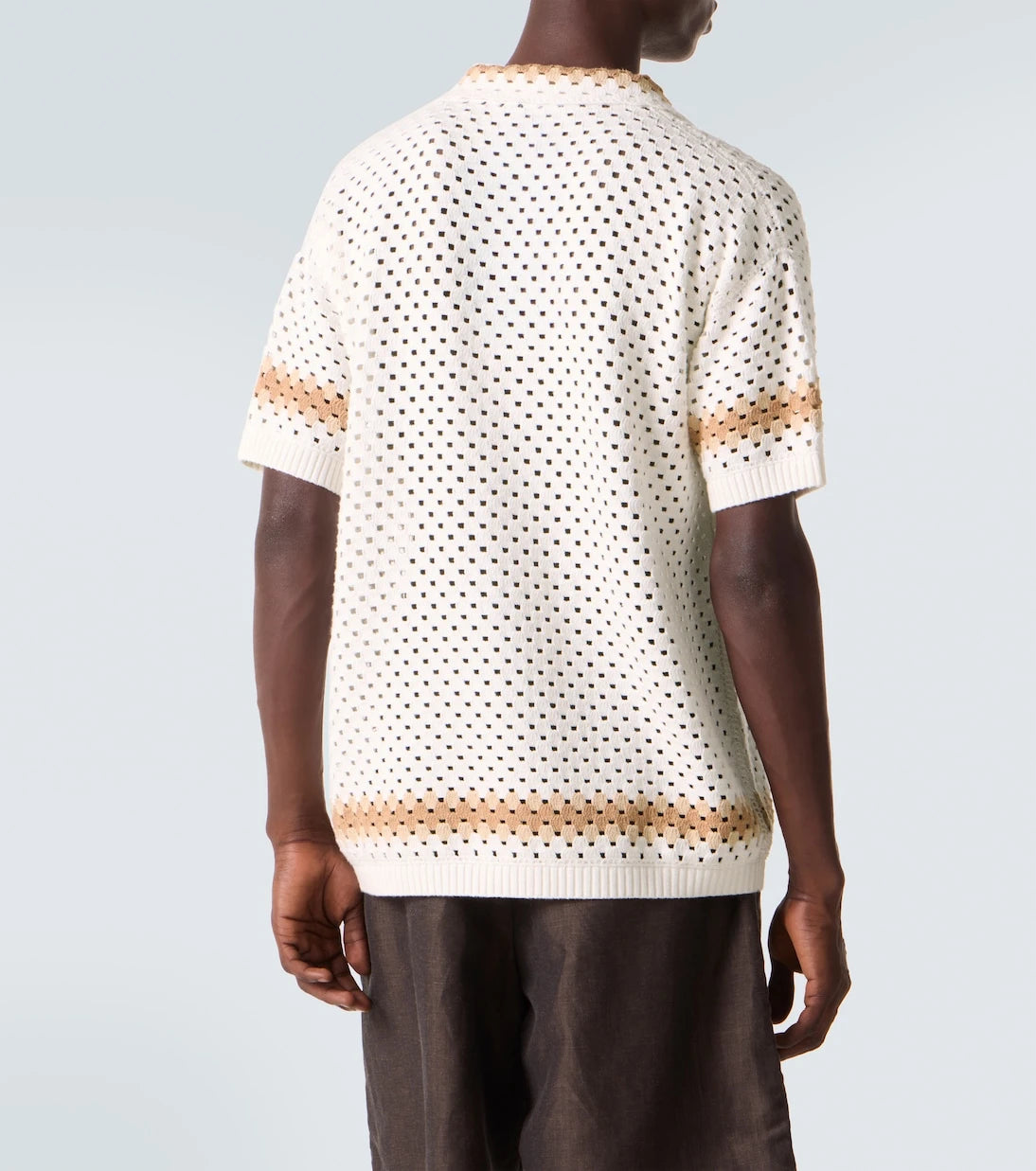 Frescobol Carioca - Pinto crochet cotton bowling shirt