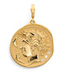 Azlee Large Yellow Gold and Diamond Goddess Coin Charm
