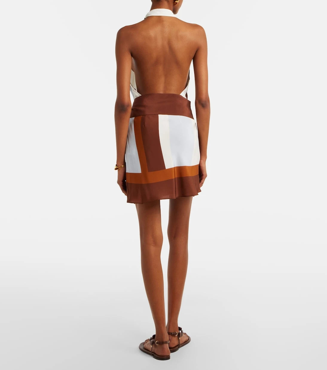 SIR - Striped halterneck silk minidress