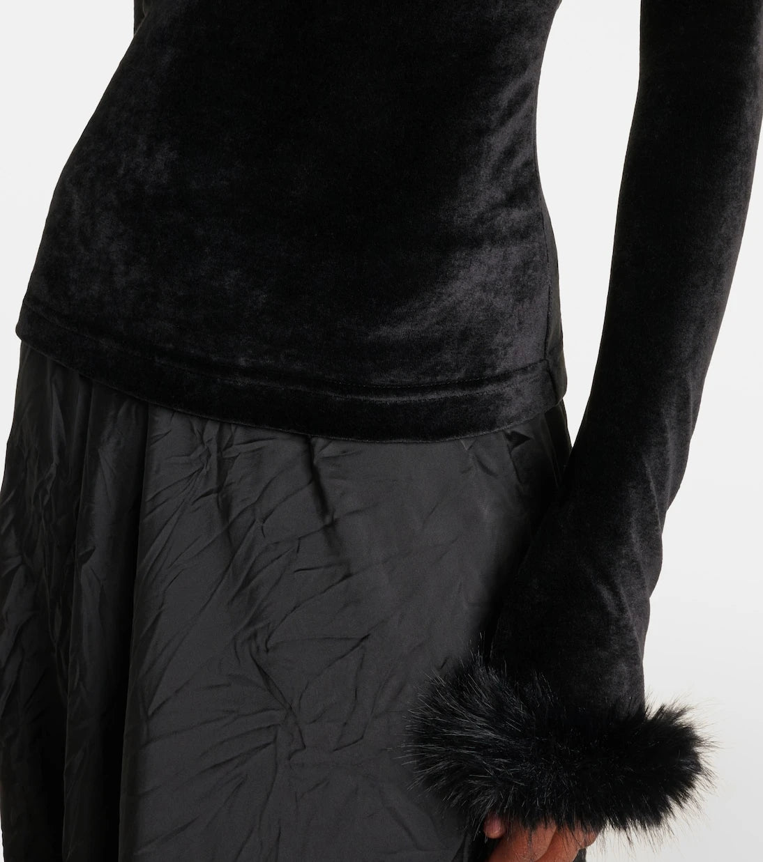 Balenciaga - Faux-fur trimmed top