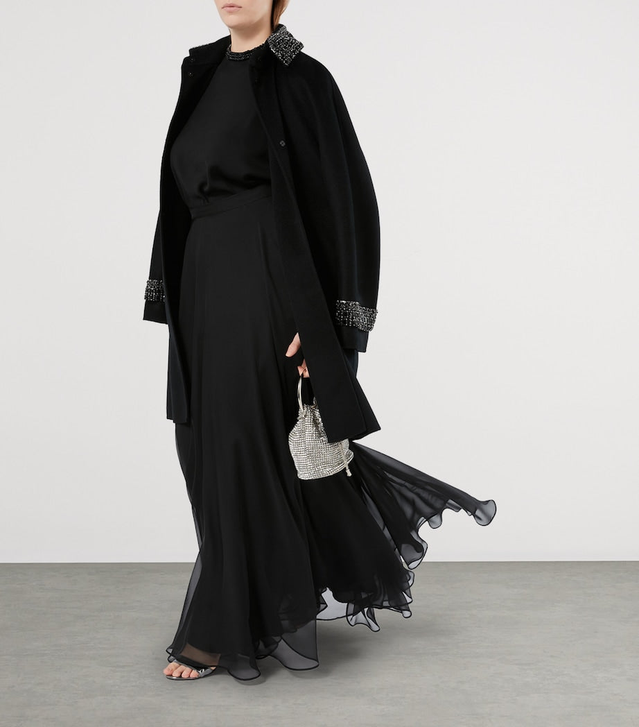 Marina Rinaldi Black Layered Maxi Skirt