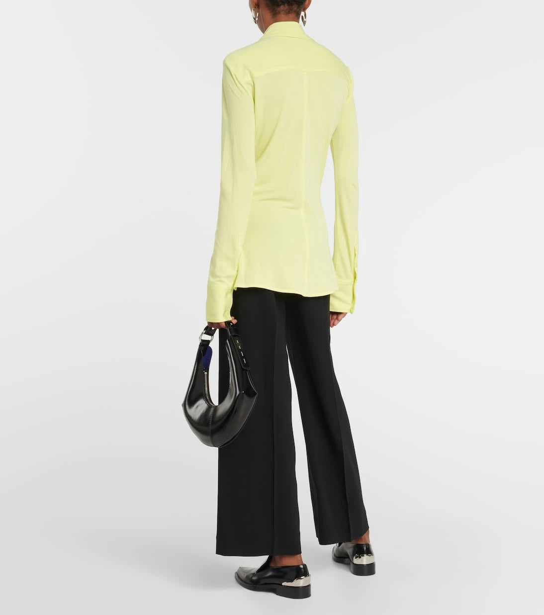 Proenza Schouler - قميص جيرسي أبيض بقصات من White Label
