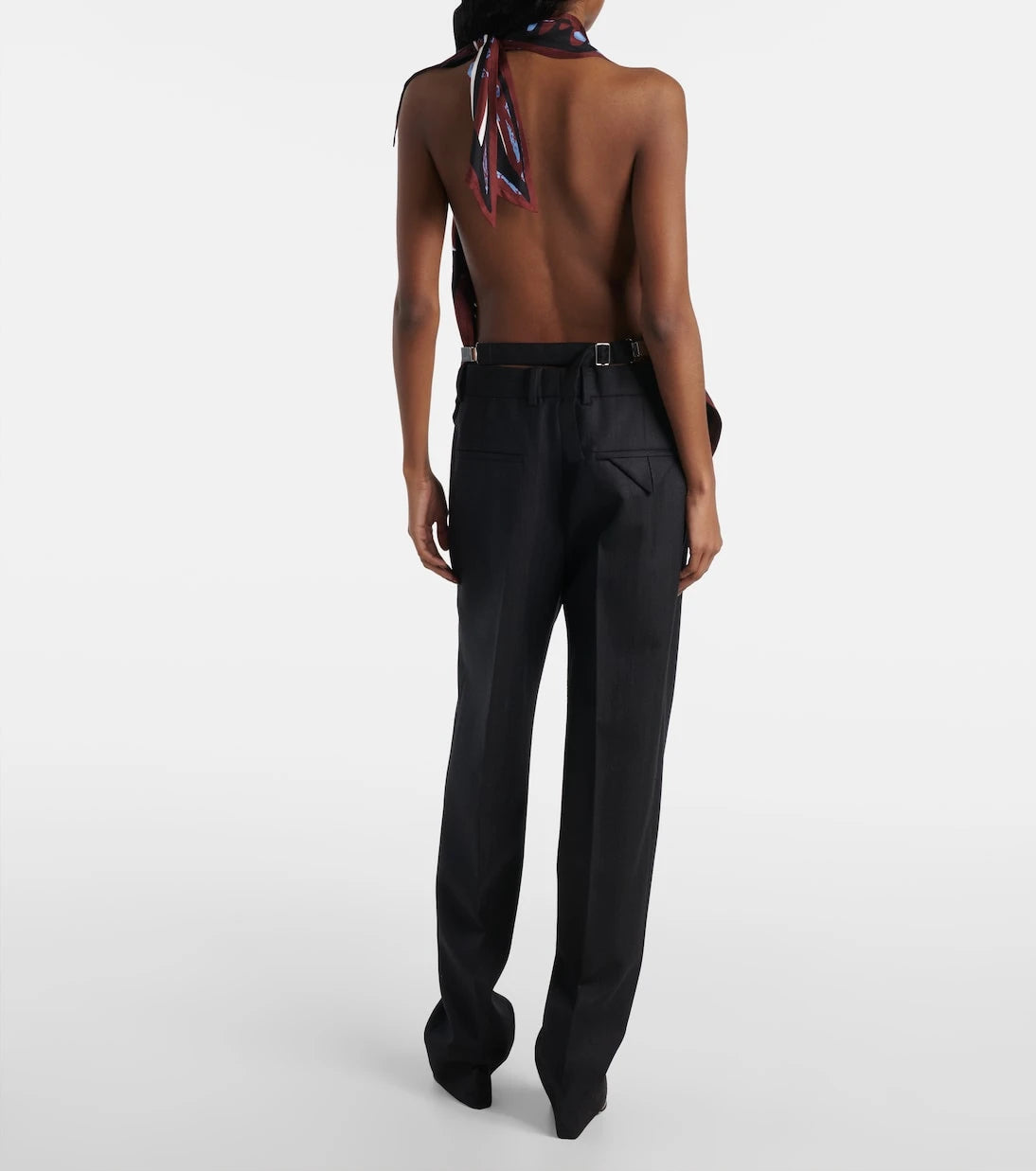 Bottega Veneta - Printed halterneck silk twill top