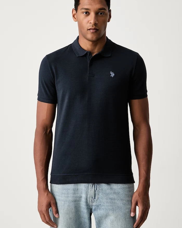 U.S. Polo Assn. pamuklu erkek polo tişört RAISED HORIZONTAL OTTERMAN JERSEY