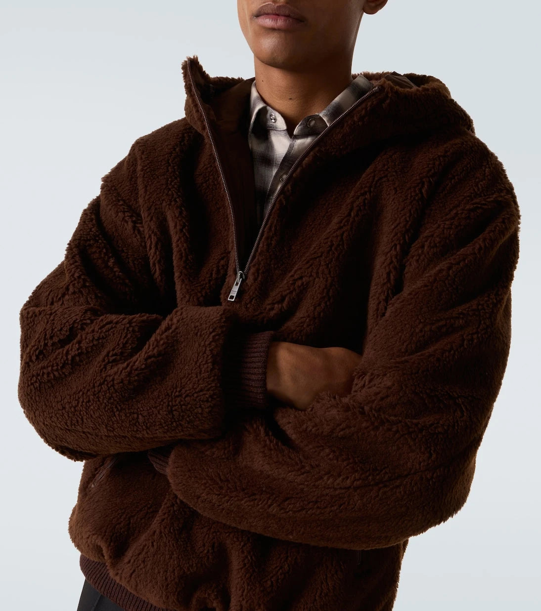 Prada - Wool-blend teddy jacket