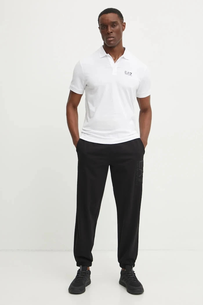 EA7 Emporio Armani erkek pamuklu elastan yakalı tişört