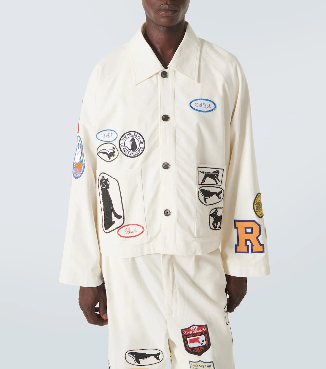 Bode - Cambridge patch-appliqué cotton canvas jacket