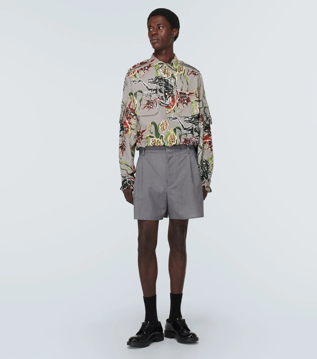 Prada - Printed cotton poplin shirt