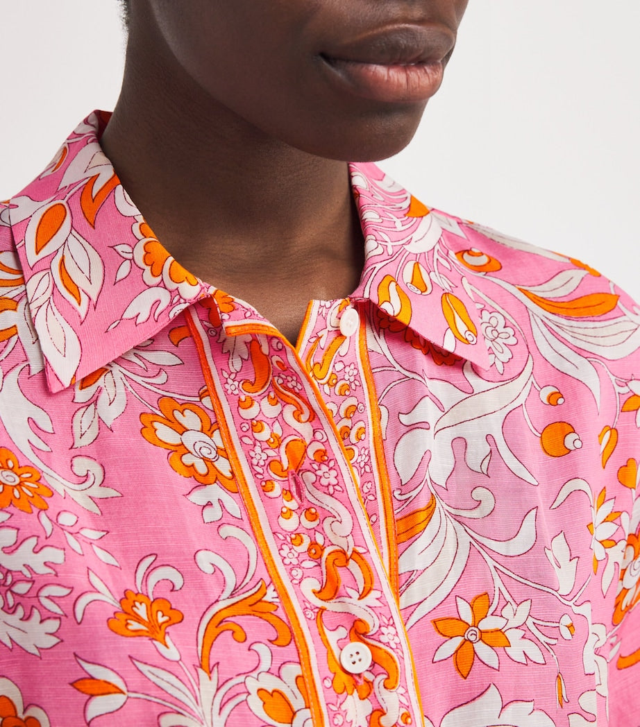 Maje Multi Floral Mini Shirt Dress