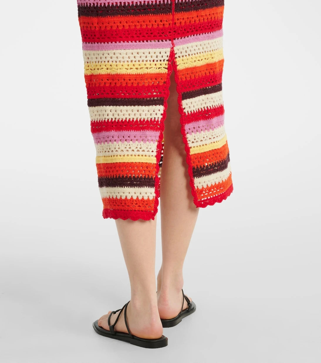 Farm Rio - Striped crochet midi dress
