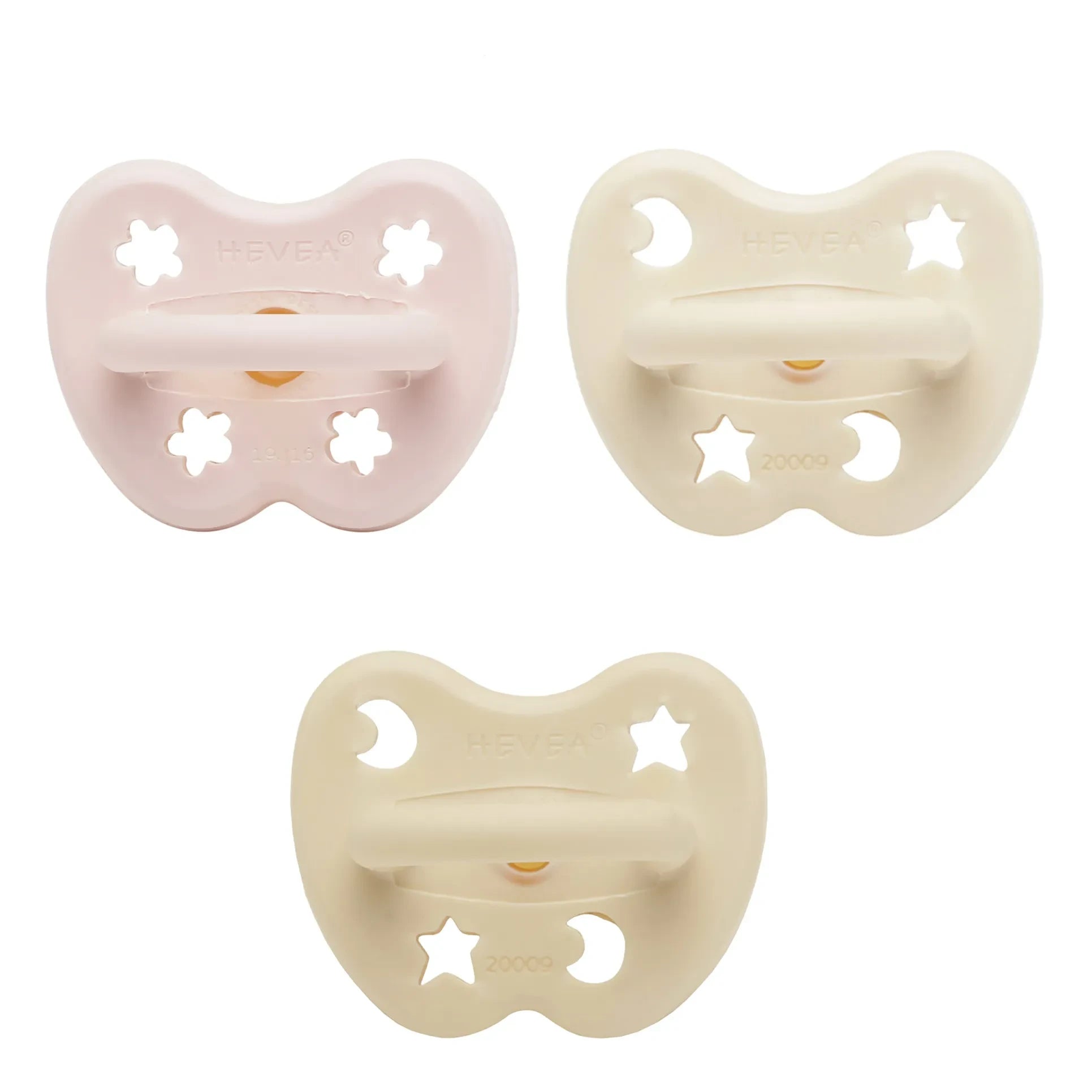 Hevea - Set of 3 Pacifiers Discovery Pack | Powder pink