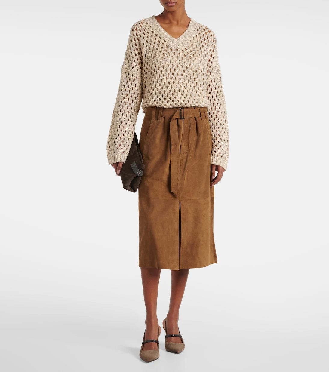 Brunello Cucinelli - Sequined silk and linen-blend sweater