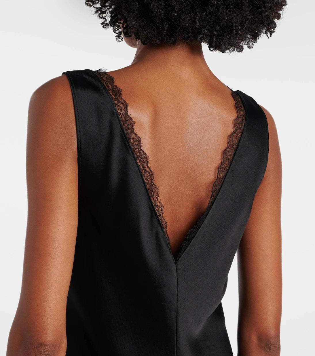 Leset - Barb lace-trimmed satin minidress