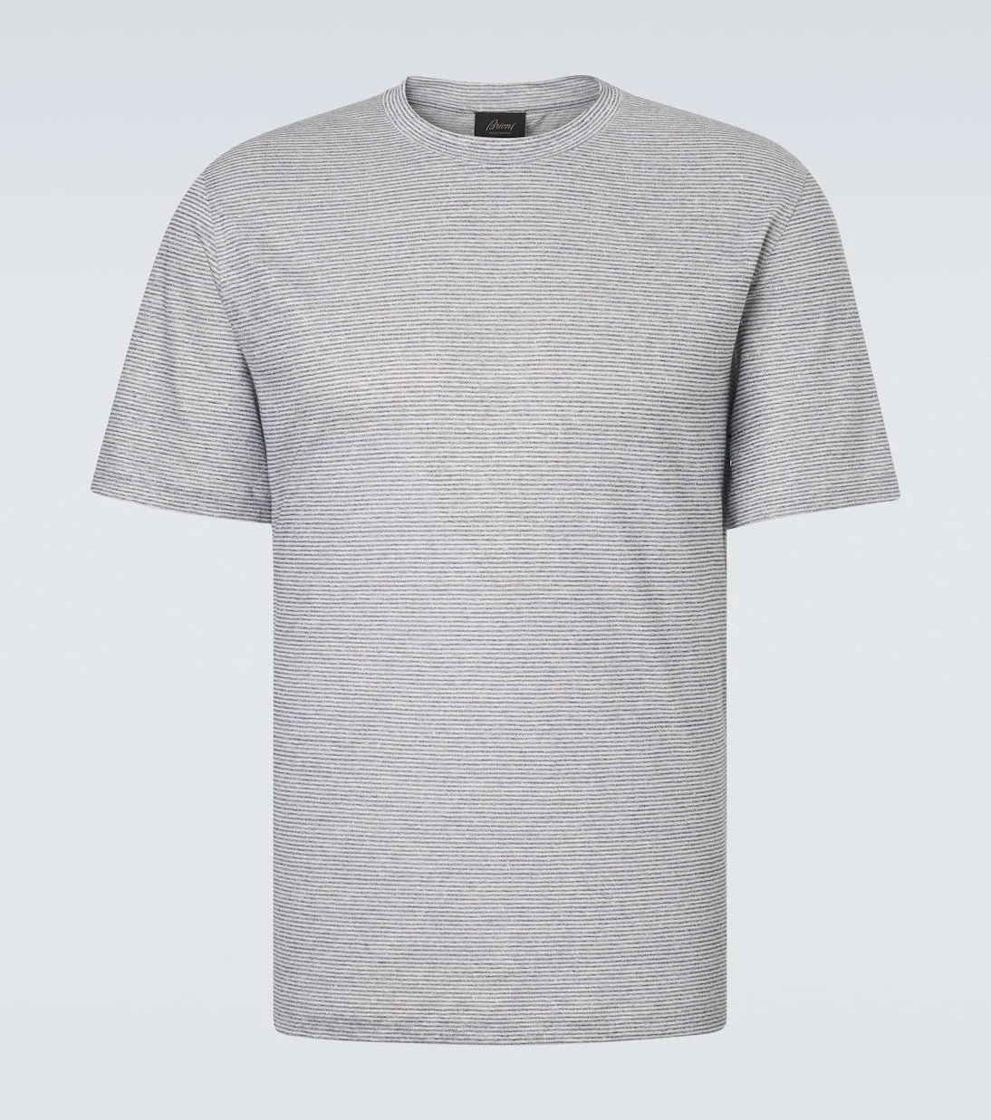 Brioni - Striped linen and cotton T-shirt