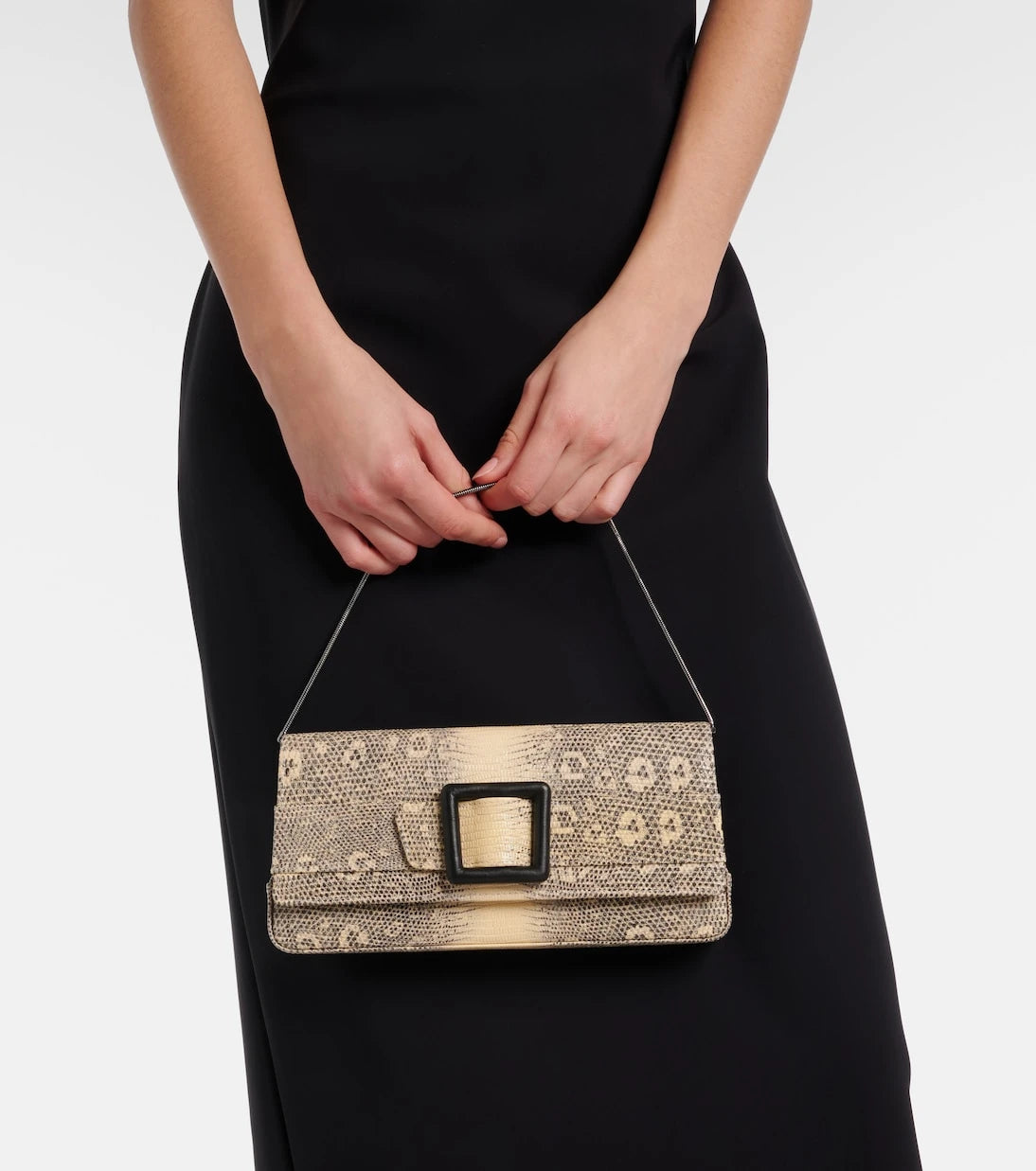 Manolo Blahnik - Maygot snake-effect leather clutch