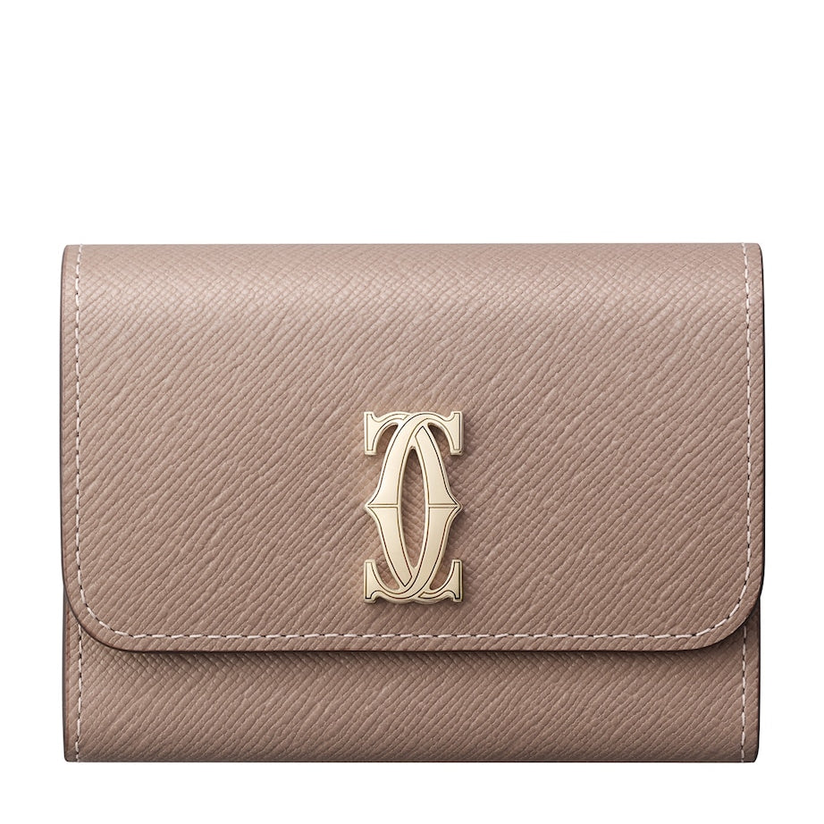 Cartier Beige Leather C de Cartier Mini Wallet
