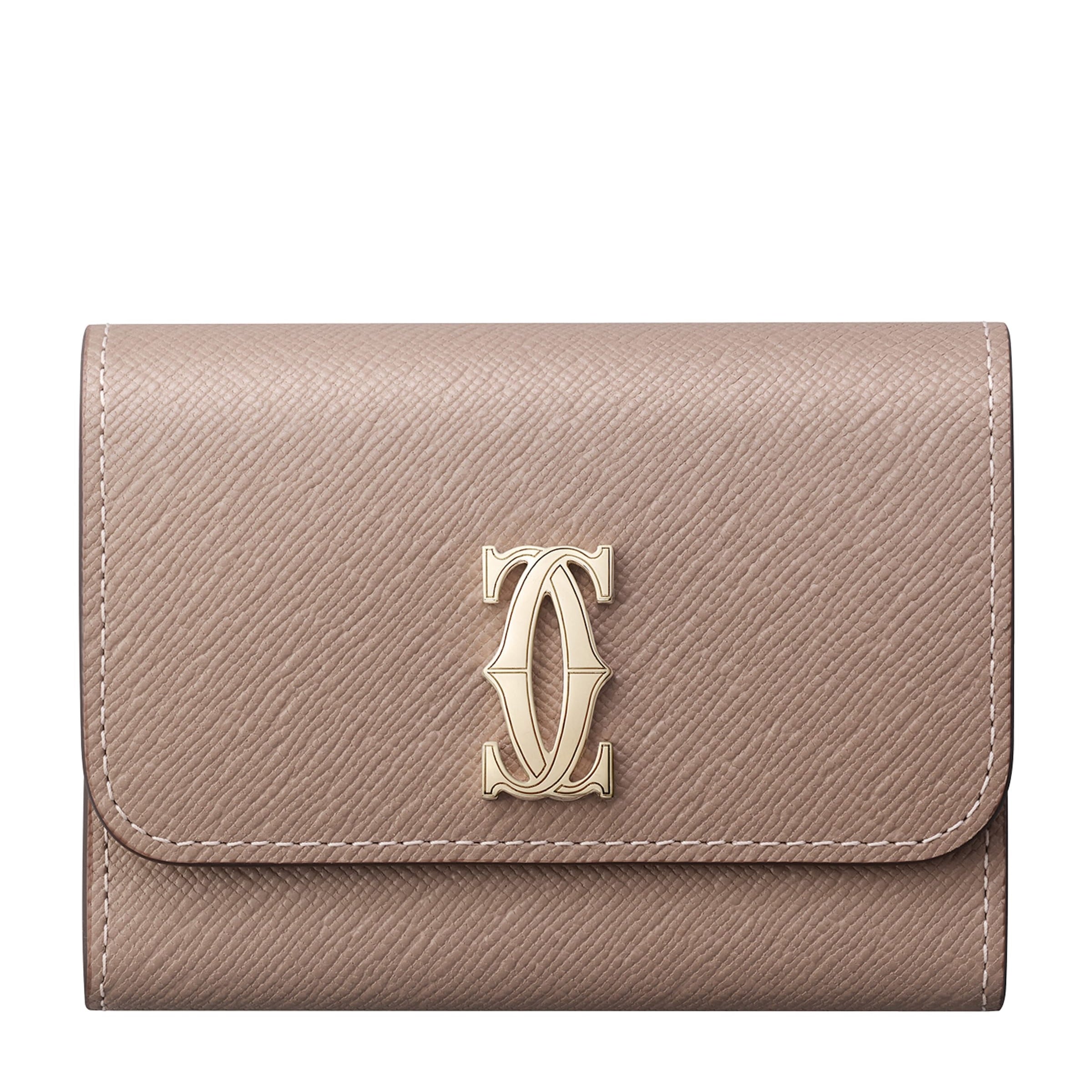 Cartier Beige Leather C de Cartier Mini Wallet