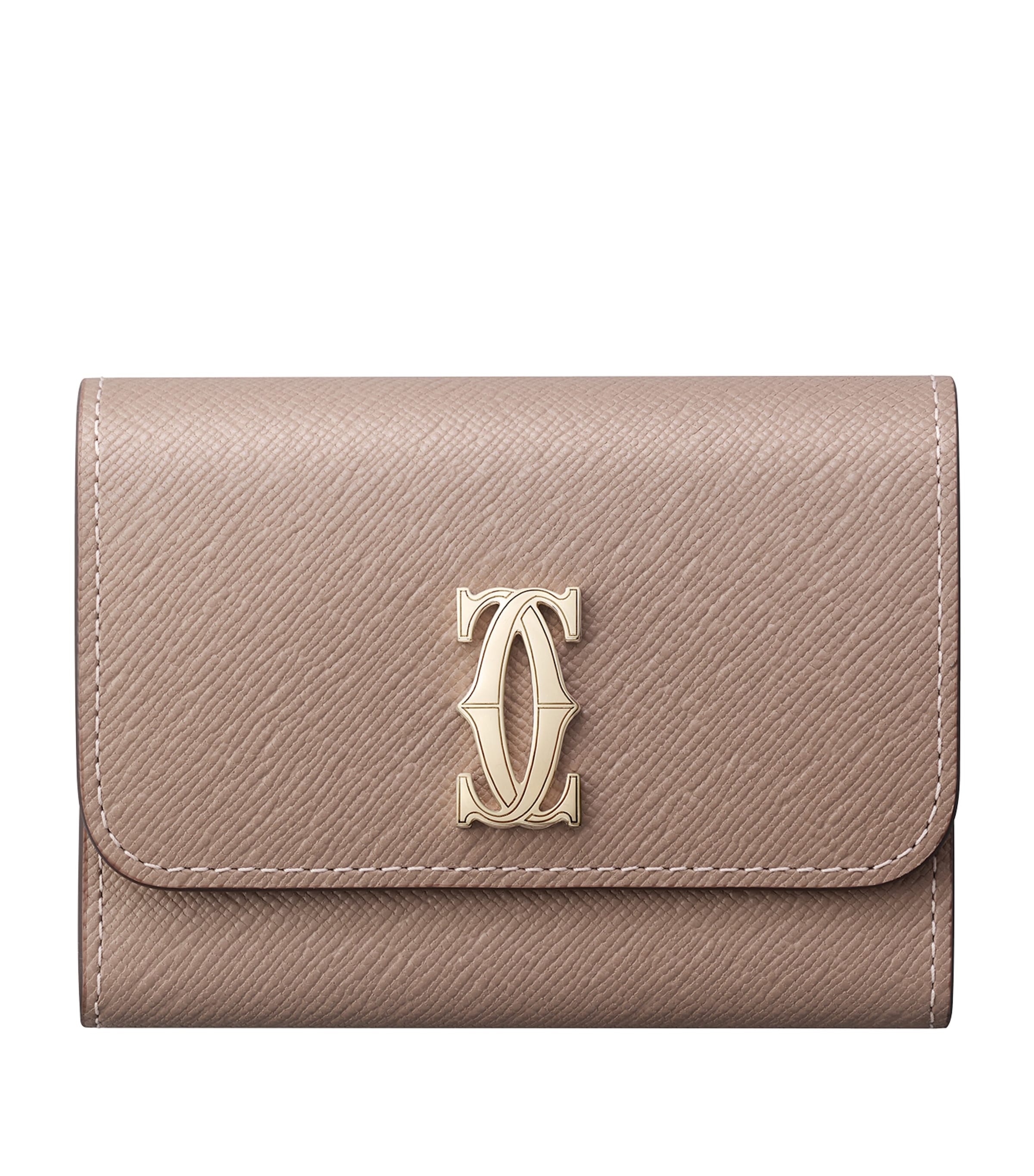 Cartier Beige Leather C de Cartier Mini Wallet