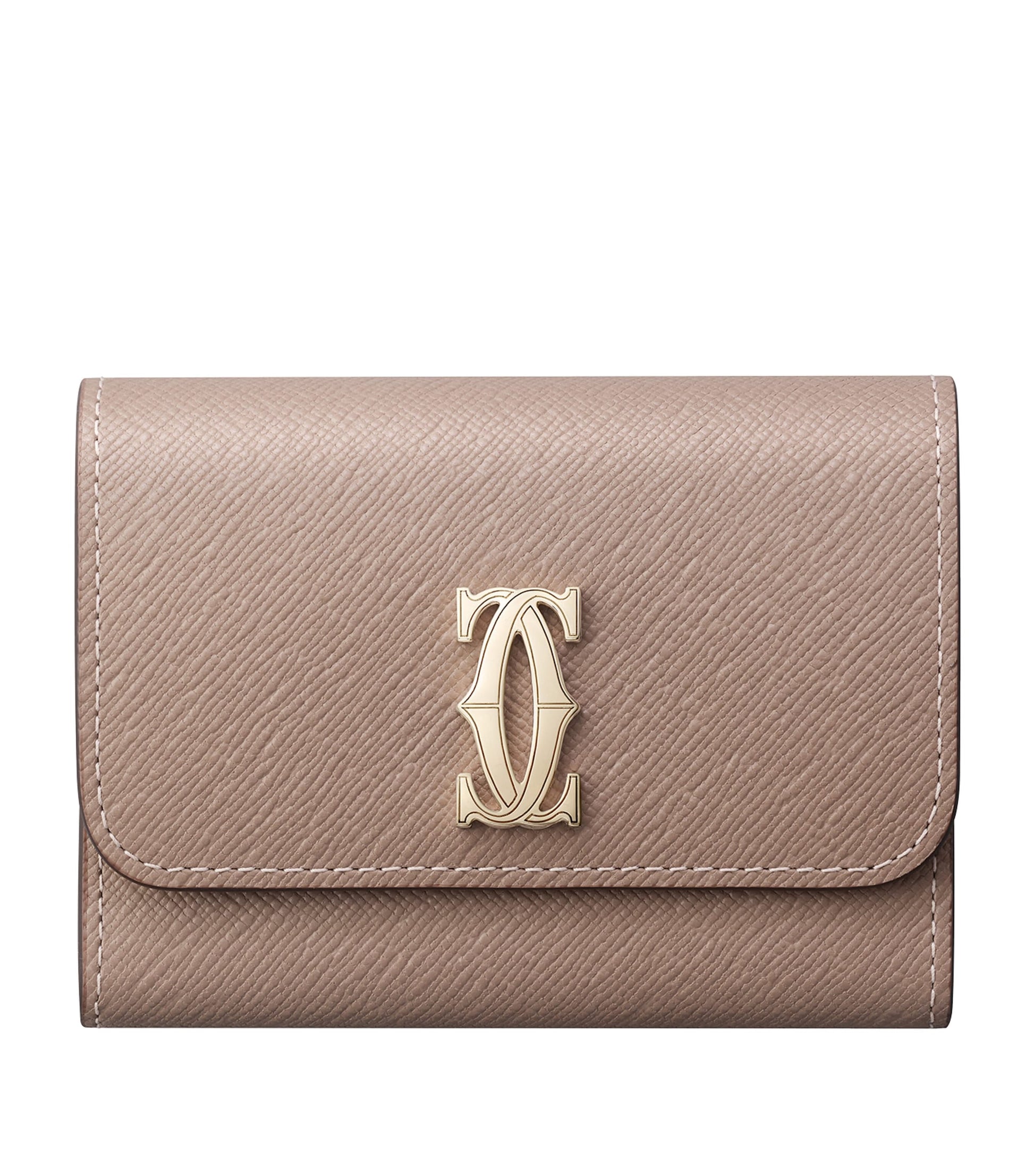 Cartier Beige Leather C de Cartier Mini Wallet