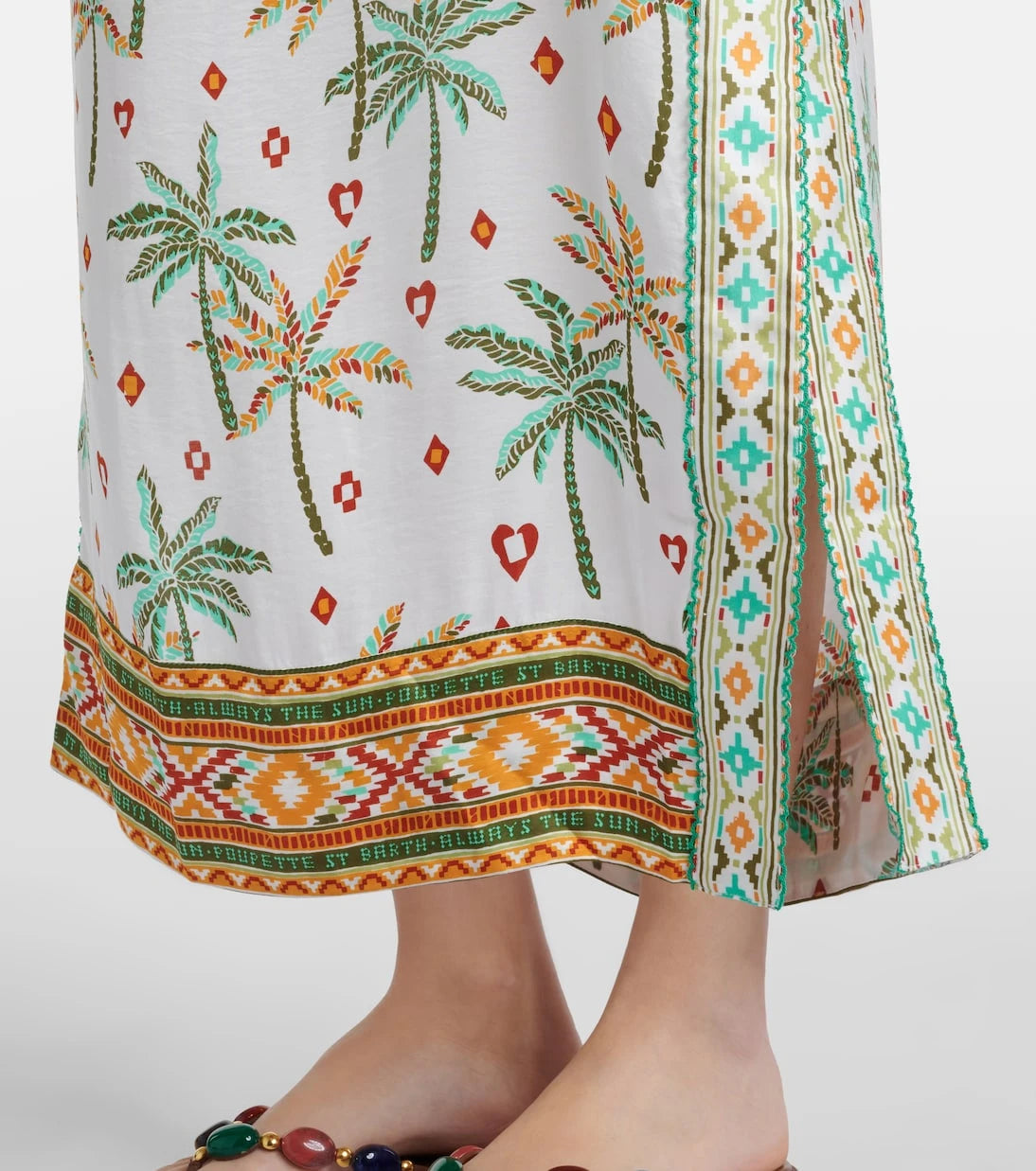 Poupette St Barth - Isabelle printed one-shoulder kaftan