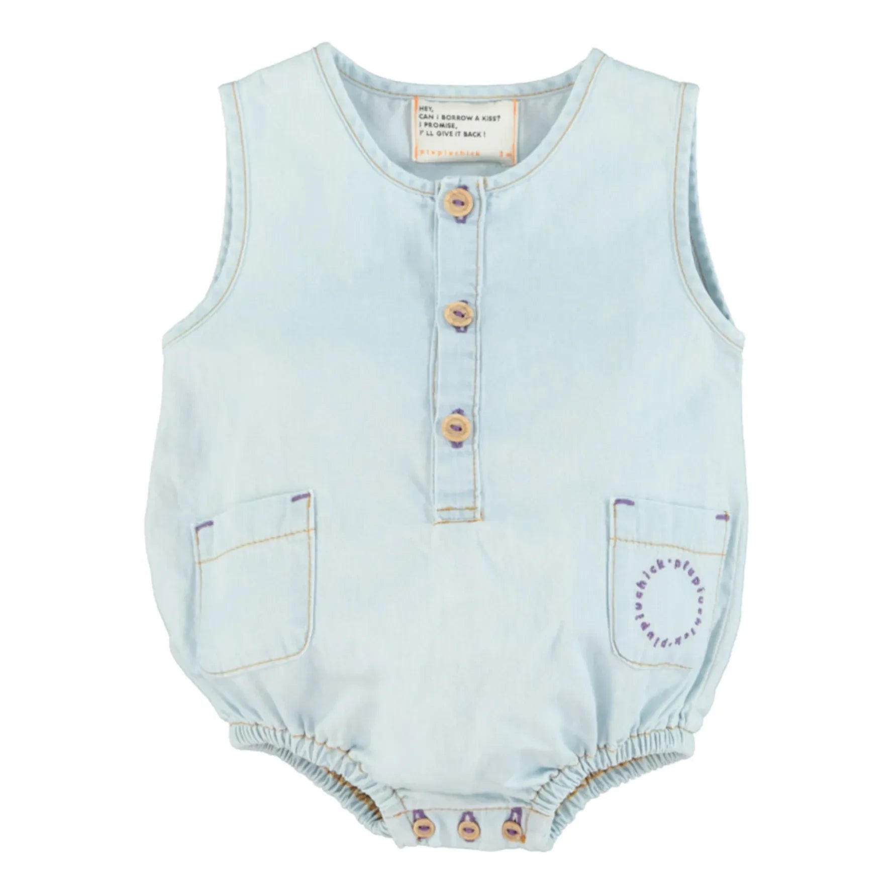 Piupiuchick - Chambray romper | Light Blue