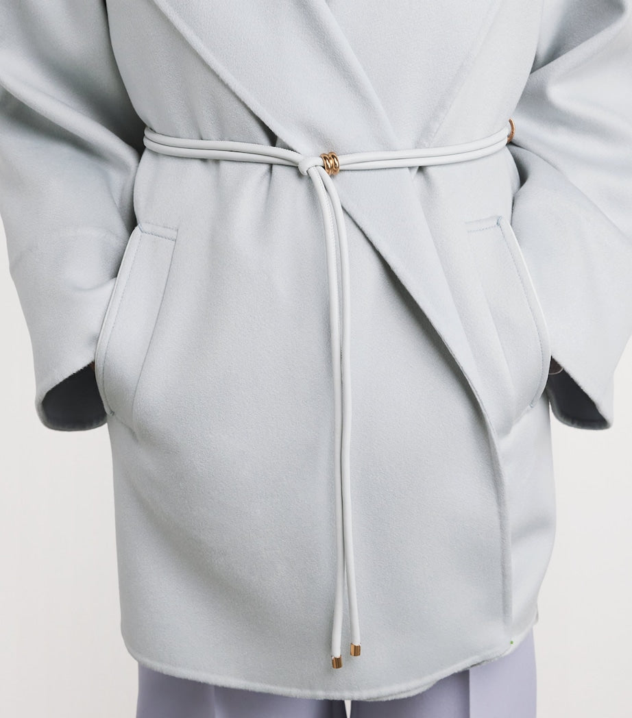 Agnona Blue Cashmere Wrap Coat