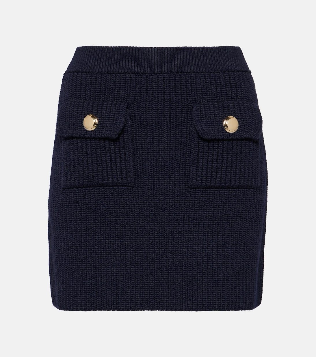Miu Miu - Ribbed-knit wool miniskirt