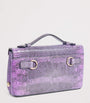 Analeena Purple Lizard Skin Top-Handle Bag