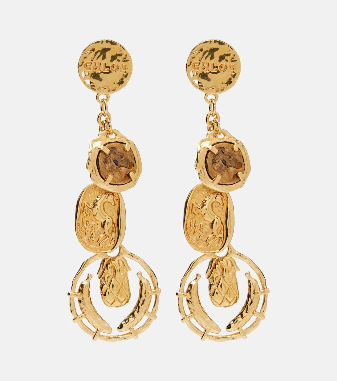 Chloé - Chloé Medals embellished drop earrings