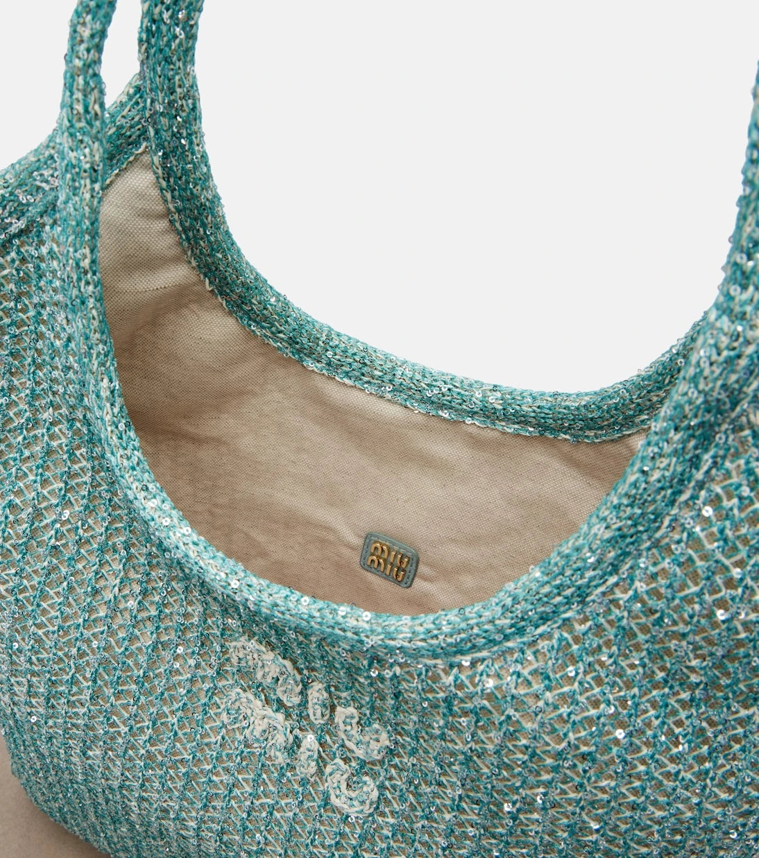 Miu Miu - Ivy sequined mesh tote bag