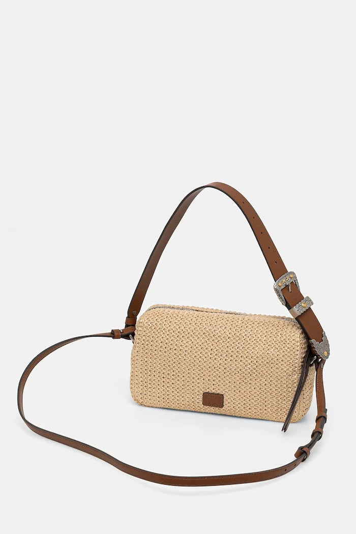 Pinko örgü dokulu kadın crossbody çanta